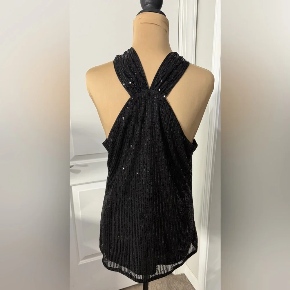 Grace Karin Elegant Black Sequin Halter Top - Picture 3 of 6